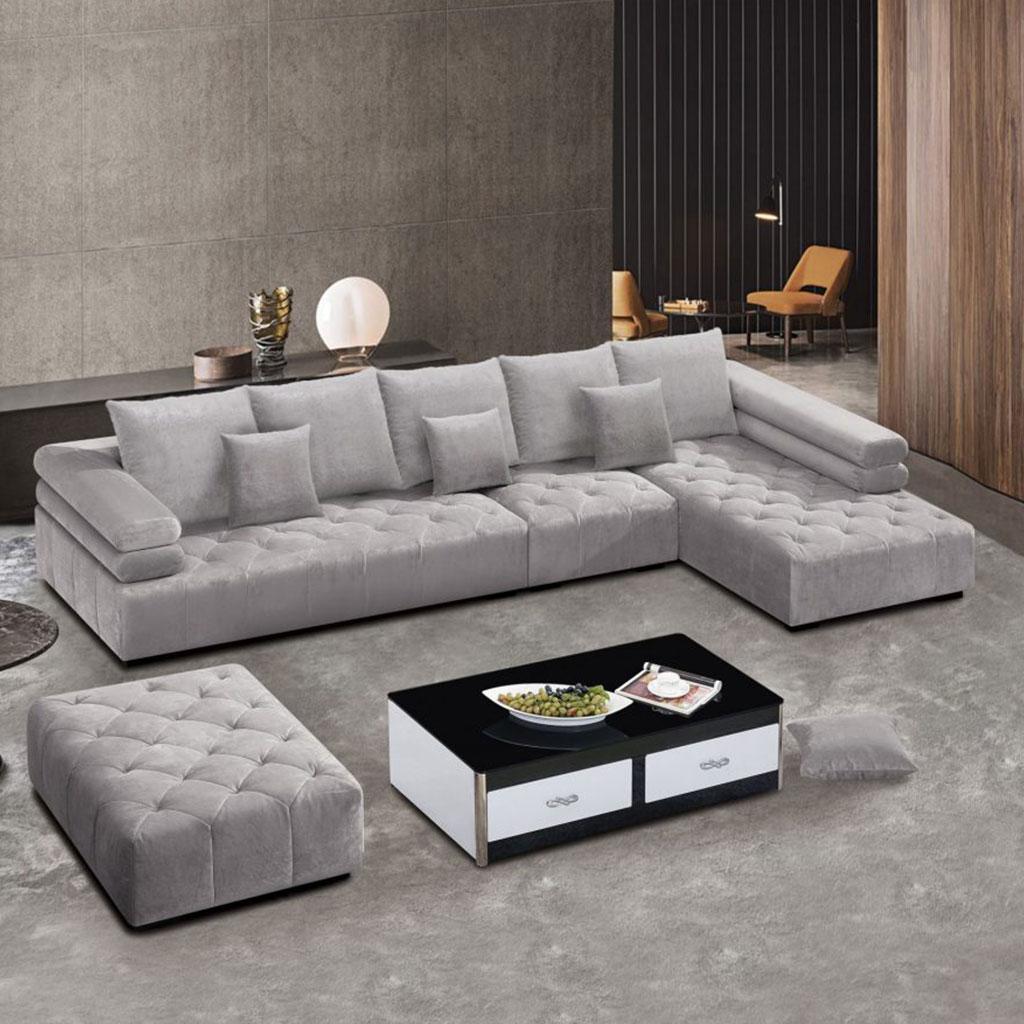 Grey Fabric Corner Sofa
